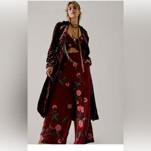 Free People Anna Sui embroidered pant set